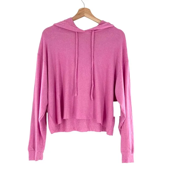 Nordstrom Tops Wst Cst Brushed Knit Hoodie Drawstring Fuschia